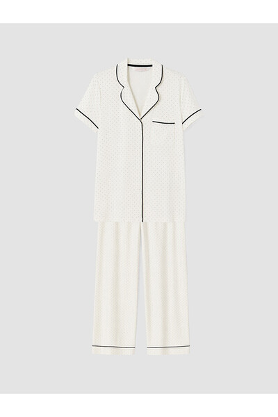 LC Waikiki Alita City with a Difference, Lcw Dream Ecru Combed Cotton Polka D...