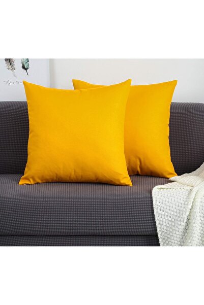 COM LIVING HOUSE Set de 2 fețe de pernă 35 x 35 cm din bumbac ranforce galben...