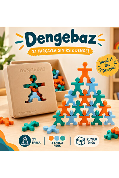 BalonKasaba Dengebaz Denge Oyunu 21 Parça | Çocuk Denge Kulesi, Beceri ve Eği...