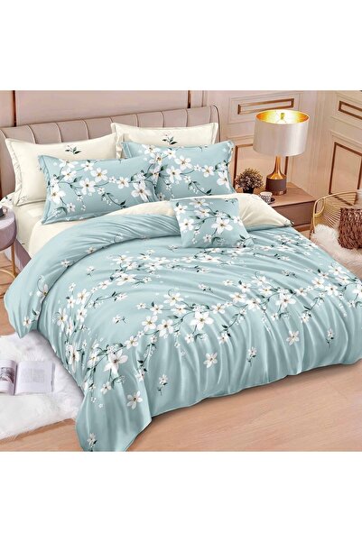 Pucioasa Home Lenjerie de pat dubla din policoton, 6 piese, 200x230 cm, R60-296