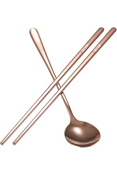 Generic Stainless Steel Korean Style Spoon Chopsticks Set for Home Restaurant...