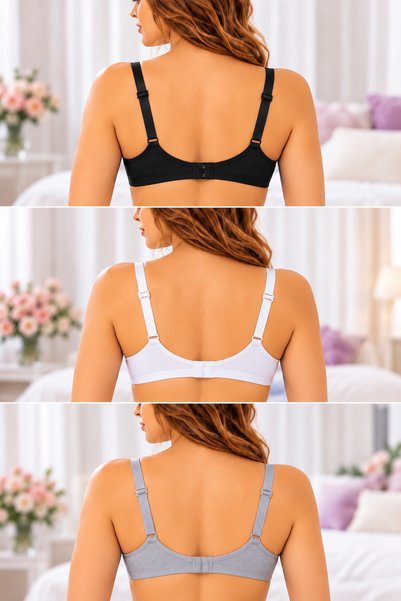 Modmey 3-Piece Nursing Bra with Removable Pads