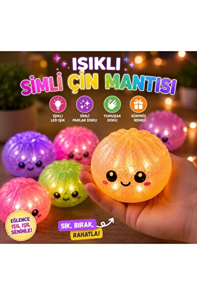 Işıklı Çin Mantısı Büyük Boy Işıklı Simli Sürpriz Renk