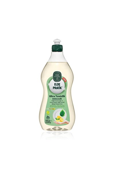 x2 Adet Elde Pratik - Doğal Zeytinyağı ve Limon Kabuk Yağlı Formül Bulaşık Yıkama Sıvısı - 750 ml