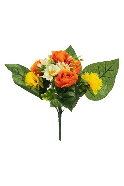 OEM Buchet de flori artificiale de 35cm cu margarete galbene și trandafiri po...