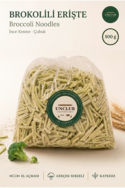 Gerçek Sebzeli Brokolili El Açması Erişte — İnce Kesme (Çubuk) 500 gr | Bol Yumurtalı & Katkısız