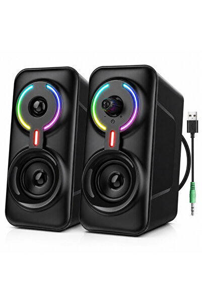 Velixo Ηχεία Gaming για PC 2.0, Bluetooth 5.0, Φωτισμός RGB LED, Έλεγχος έντα...