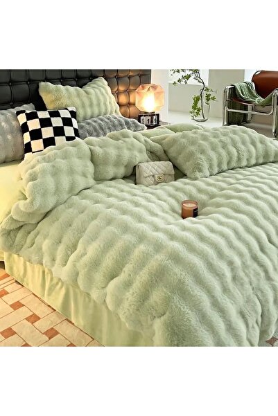 Truva Home Lenjerie de Pat Cocolino 4 Piese | Pufos Fluffy Spot 2 Persoane