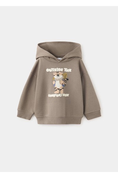 MANGO Baby Desenli kapüşonlu sweatshirt