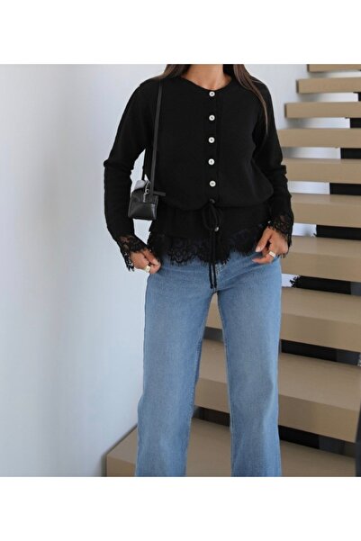 fujya Lace Detailed Hm Cardigan