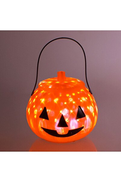 OEM Felinar dovleac de Halloween 18x18cm din plastic cu lumină LED rotativă