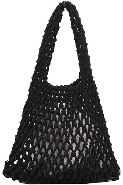 MdouLy Women Clutch Handbag Tote Cotton Crochet Bucket Top-handle Drawstring ...