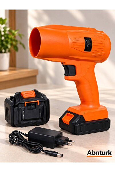 21V Premium Kalite Şarjlı Sıcak Hava Tabancası 2 Kademeli Isı Ayarlı, 35 Metreye Kadar Etkili Akülü Isı Tabancası Batarya ve Şarj Aleti Dahil 23cm