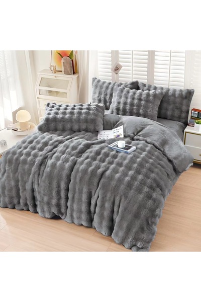Truva Home Lenjerie de Pat Cocolino 4 Piese | Pufos Fluffy Spot 2 Persoane