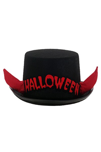 OEM Joben negru de Halloween cu coarne de diavol roșii și text - Accesoriu de...