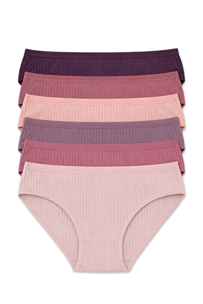 YILDIZ Striped Bamboo Bikini Women's Panties Colorful 6-Pack