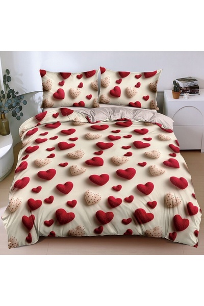 Pucioasa Home Lenjerie de pat cu cearceaf cu elastic, 4 piese, policoton, E152