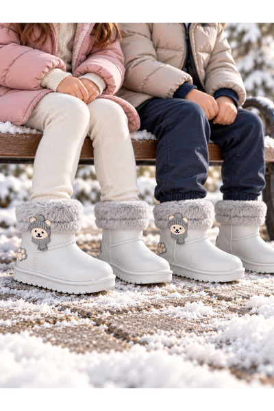 Trendline Girls' and Boys' Unisex Waterproof Rain Boots with Fur Inside