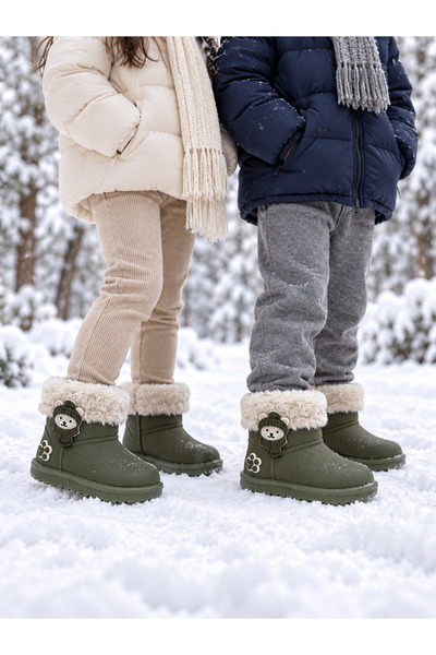 Trendline Girls' and Boys' Unisex Waterproof Rain Boots with Fur Inside