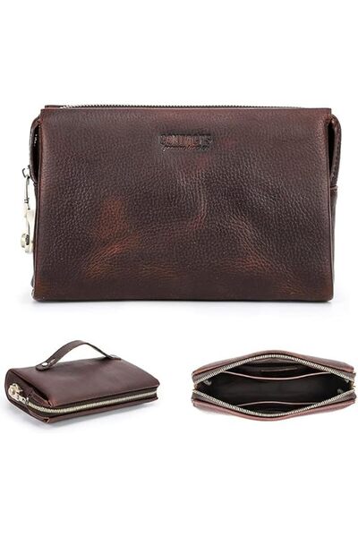 Contact’S Contacts Leather Men Clutch Purse Bag, Mens Business Code Lock Wall...