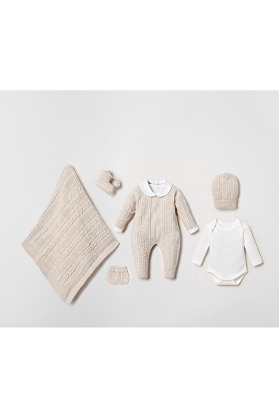 Nipperland Organic Cotton Wool Hair Knit Unisex 6-Piece Hospital Discharge Se...