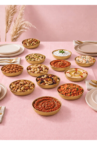 nakkaşe liva gold sunum, çerezlik, meze tabağı 12 adet.