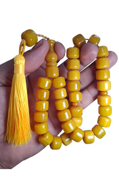 Cekke Tesbih Original Squeeze Amber 11*13 mm Prayer Beads Suitable for Daily Use