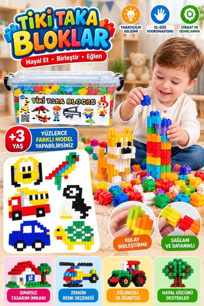 OyuncakZade Tik Tak Bloklar 250 Parça
