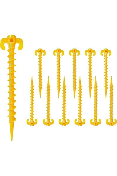 Yelajoy 10 PCS Tent Pegs,Spiral Ground Anchors Heavy Duty Stakes