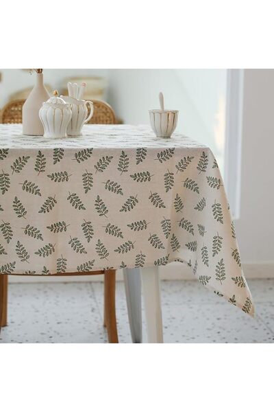 GENERAL Pastoral Rectangle Tablecloth - 60 x 84 Inch - Linen Fabric Table Clo...