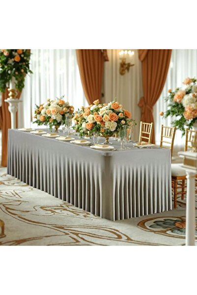 GENERAL Besutolife 4ft White Tablecloth Rectangle Spandex Tablecloths for Wed...