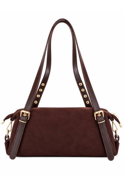 Neli Elegant Women's Suede Belt Detailed Shoulder Bag