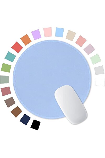 GENERAL Hsurbtra Mouse Pad, Premium Texture Small Round 8.5 x Inch White Stit...