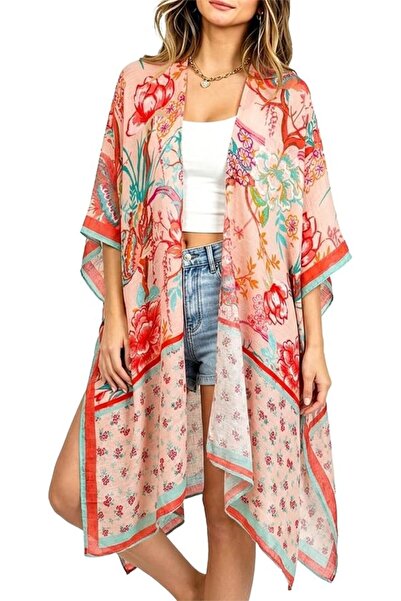 Moss Rose Women's Beach Cover up Swimsuit Kimono Cardigan with Bohemian Flora...