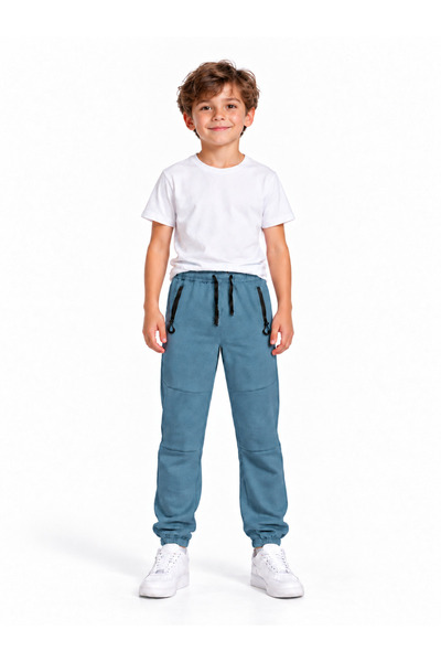 Mışıl Kids 23510-26 Boy's 2-Thread Sweatpants with Zipper Pockets, Elastic Wa...