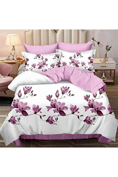 decorami Double bed linen, Finet, 6 pieces, Pink, magnolias