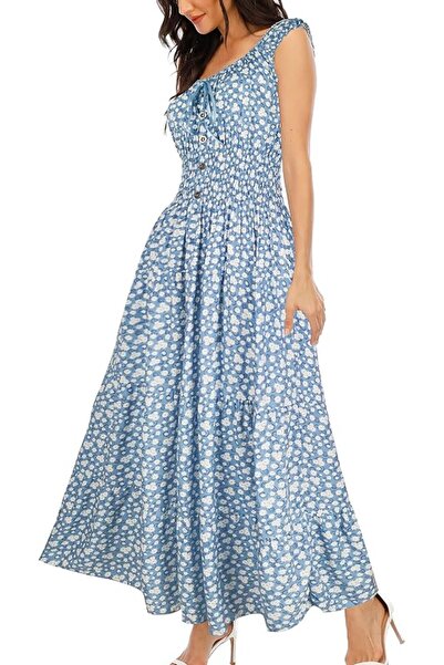 OSTOOLS OSTOO Women's 2024 Summer Boho Floral Print Tiered Casual Flowy Long ...