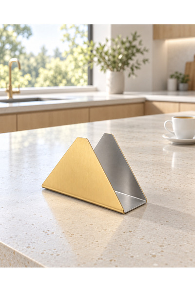 Natsan Tria Stainless Steel Triangular Desktop Napkin Holder