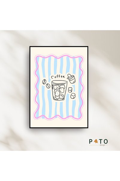 Pato Design 'Coffee' Kahve Temalı Dekoratif Tablo | Siyah Çerçeveli | MDF & U...