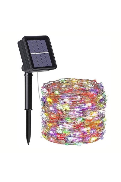 SIKS Lumini de Crăciun tip șir, 30 m, 300 LED-uri, Alimentare solară, Cablu d...