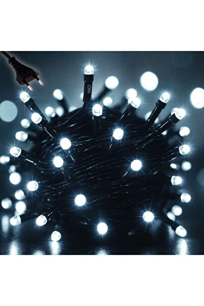 SIKS Lumini LED de Crăciun, tip șir, 30 M, 300 LED-uri mari perlate, cu 8 pro...