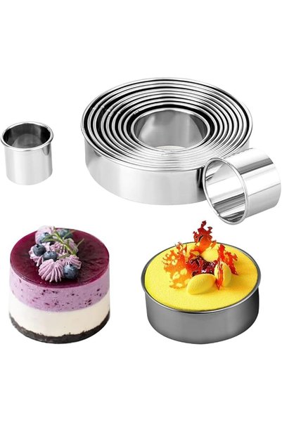HASTHIP ®11Pcs Supplies Cake Ring Set, Cake Mold Set, Pastry Ring, Mousse Rin...