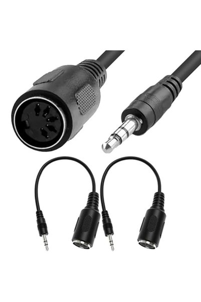 SYOSI قطعتان من كابلات محول MIDI إلى 3.5 ملم، كابل صوتي ستيريو 5-سن من نوع MI...