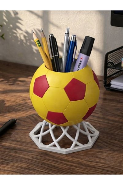 KAMER Sarı Kırmızı Futbol Topu Kalemlik