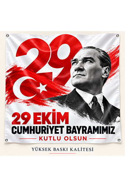 HiperAD Reklam 29 Ekim Cumhuriyet Bayramı Atatürk Portreli Branda Afiş, Türk ...