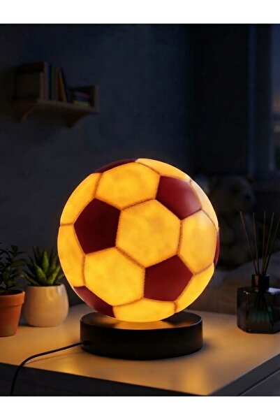 KAMER Sarı Kırmızı Futbol Topu Masa Lambası