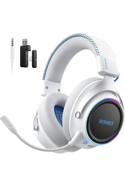BERIBES 2.4GHz Wireless Gaming Headset سماعه قيمنق for PC, PS5, PS4, gaming l...