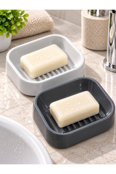 Felyra Plastic Soap Dish – with Grooves and Raised Base – 10×13 cm