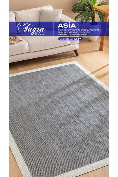 Tuğra Halı Asia Sisal Kilim AS07 Desenli Kaymaz Taban