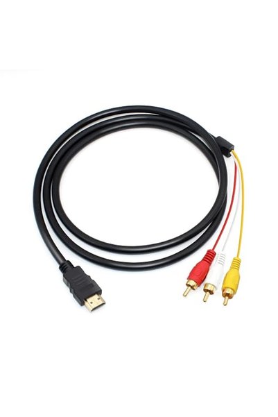 SWIUKPHE كابل HDMI إلى RCA بدقة 1080 بكسل، طول 1.5 متر، موصل ذكر إلى 3RCA، مح...
